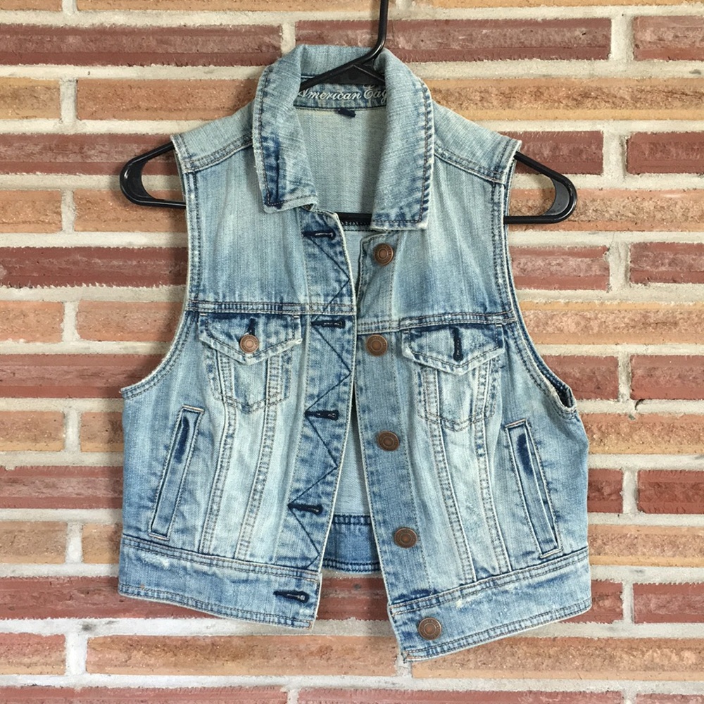 American Eagle Vintage Style Jean Vest